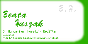 beata huszak business card